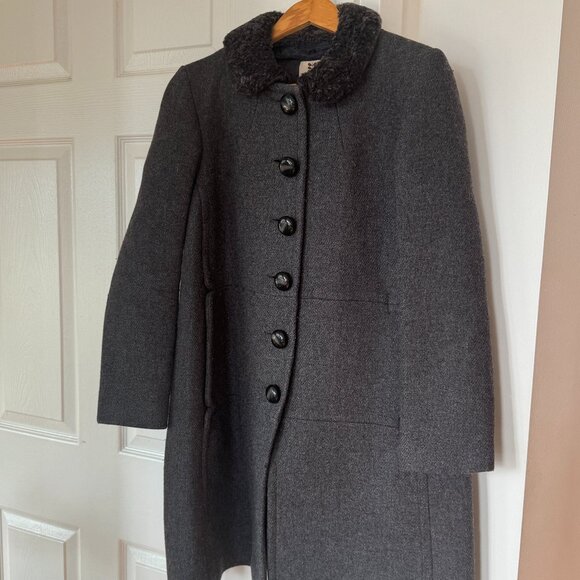 Orla Kiely Winter Coat, Grey, Wool, US 8 - Picture 1 of 5